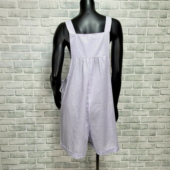 Vintage 90s J. Michelle Size M Purple White Striped Pregnancy Maternity Romper‎ - Picture 6 of 8